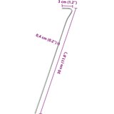  Klinovi za šator 25 kom 30 cm Ø 4 mm od pocinčanog čelika | shoptok.hr