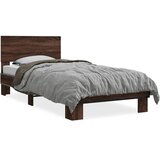  Okvir za krevet smeđi hrast 90x200 cm konstruirano drvo i metal | Eponuda.com