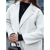 DStreet Płaszcz damski oversize AVELINNI długi w jodełkę beżowy | shoptok.hr