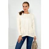 Kesi Sweater with front pockets ecru Cene