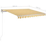  Avtomatsko zložljiva tenda 300x250 cm rumena in bela, (20728671) | Shoptok.si