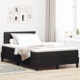 vidaXL Postelja s škatlastim dnom z vzmetnico & LED Črna 120x190 cm Žamet | Shoptok.si