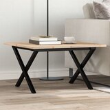  Stolić za kavu X-oblika 60x60x40 cm borovina i čelik | shoptok.hr