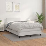 Maison Chic Box spring postelja - Vzmetna postelja z vzmetnico bel 120x200 cm umetno usnje SL19539, (21893929) | Shoptok.si