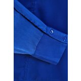 Marisse Plain V-Neck Shirt With Long Sleeves, Blue | Shoptok.si
