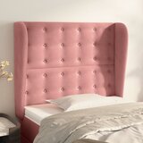 The Living Store Vzglavje z ušesi roza 83x23x118/128 cm žamet - Vzglavje, (21660344) | Shoptok.si