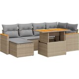 vidaXL 7-dijelni set vrtnih sofa s jastucima bež od poliratana bagrem | shoptok.hr