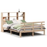 vidaXL Knjižna postelja brez vzmetnice 140x190 cm trdna borovina | Shoptok.si
