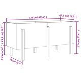  Povišena vrtna gredica bijela 121 x 50 x 57 cm masivna borovina | shoptok.hr