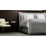 MID.YOU postelja boxspring 180 cm x 200 cm , tekstil srebrne barve | Shoptok.si