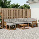  Set vanjskih sofa 8 kom. Prirodna i svjetlosiva | shoptok.hr
