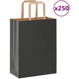 vidaXL Papirnate vrečke 250 kosov z ročaji črne barve 21x11x28 cm Cene