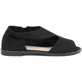 GOODIN Black openwork flat sandals Cene