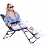 springos sklopiva vrtna ležaljka s podesivim položajem, plava | shoptok.hr