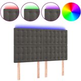 LED posteljno vzglavje temno sivo 144x5x118/128 cm žamet, (20793594) | Shoptok.si