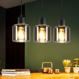 Nettlife viseča svetilka steklo črna Diam.68 cm E27 Vintage 3 žarnice jedilnica industrijska retro za dnevno sobo hotel pisarna, (22123042) | Shoptok.si