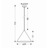 Candellux Lighting temno rjava viseča svetilka s kovinskim senčnikom ø 25 cm dunca Cene
