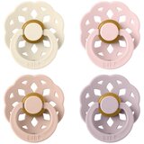 Bibs tolažilna duda - lateks Boheme komplet, okrogle, 6-18 m, 4/1 Ivory/Blush/Blossom/Dusky Lilac | Shoptok.si