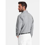 Ombre Men's shirt with pocket REGULAR FIT - grey melange | Eponuda.ba