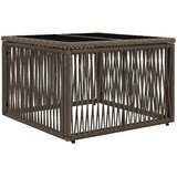 vidaXL Stol za vrt Siva i crna 55 x 55 x 37 cm PE Rattan i Staklo - Siva Staklo i uvijači od ratan | shoptok.hr