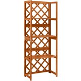 vidaXL Oporna mreža s policami 55x30x140 cm trden les jelke Cene