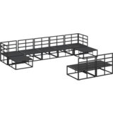 vidaXL Sjedeća garnitura za vrt 9 pcs Crna 353 x 141.5 x 71 cm | shoptok.hr