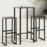 vidaXL 3-dijelni vrtni barski set crni od čelika obloženog prahom | shoptok.hr