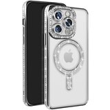 AVIZAR Diamantno ohišje za iPhone 14 Pro MagSafe Obris Strass, Srebrna, (5000012930) | Shoptok.si