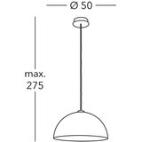  Kolarz A1339.31.Co.VinCu/50 - Visilica na sajli CULT 1xE27/100W/230V, prečnika 50 cm, bakar | Eponuda.com