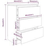 vidaXL Komoda crna 60 x 35 x 76 cm od konstruiranog drva | shoptok.hr