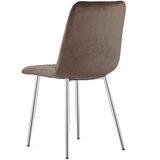 Lava stolica - tamnosmeđi baršun / kromirane noge x 4 | shoptok.hr