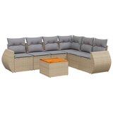 vidaXL 7-dijelni set vrtnih sofa od poliratana s jastucima bež | shoptok.hr