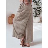 DStreet Spodnie damskie wide leg w paski MODERESS brązowe | Shoptok.si