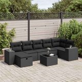  8-dijelni set vrtnih sofa od poliratana s jastucima crni | shoptok.hr