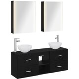  Set ormarića za kupaonicu 5 pcs Crni hrast 53 x 15,5 x 70 cm | shoptok.hr