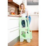 ToddlerInFamily 2v1 MONTESSORI STOLEK POMAGALEK-MOTIV AVTO (VE BARV)-Zelena Cene