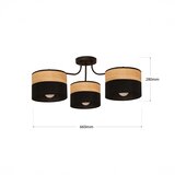 plafonski luster alba 3xE27/15W/230V, prečnik 66 cm, crna/braon | Eponuda.com