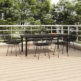  7-dijelni vrtni blagovaonski set od poliratana crni Crna Dužina stola 200 cm | shoptok.hr