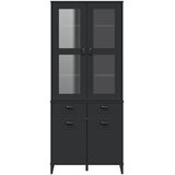  Visoka komoda VIKEN crna 80 x 40 x 190 cm od masivne borovine | Shoptok.si
