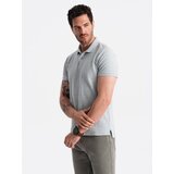 Ombre Men's BASIC single color pique knit polo shirt - grey | shoptok.hr