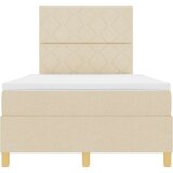 Box Spring krevet s madracem Krem mali dvostruki Tkanina | shoptok.hr