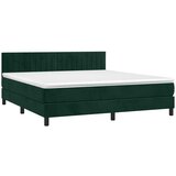  box spring s madracem LED tamnozeleni 180x200 cm baršun | shoptok.hr