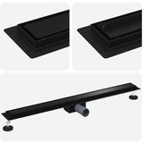  2 u 1 odvod za tuš Crna 100 cm Nehrđajući čelik 304 | shoptok.hr