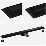  2 v 1 Odvod za prho Črna 100 cm Nerjaveče jeklo 304, (5000248869) | Shoptok.si