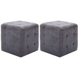 vidaXL Tabure 2 kom sivi 30 x 30 x 30 cm od umjetne brušene kože | shoptok.hr