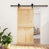 vidaXL Drsna vrata s kompletom vodil 90x210 cm trdna borovina Cene