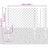 vidaXL Ograda od lanca s 22 U-stubića Srebrna 0.6x25 m Čelik | shoptok.hr