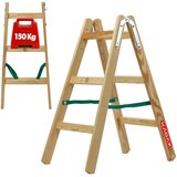 KADAX lesena lestev, gospodinjska lestev, 3 stopnice, dvostranska, barvanje, 150 kg, (5000346733) | Shoptok.si