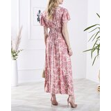 Resti Patterned pink women's midi dress Clothing | Shoptok.si