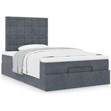 vidaXL Otomanski posteljni okvir z vzmetnicami siv 120x200cm žamet | Shoptok.si